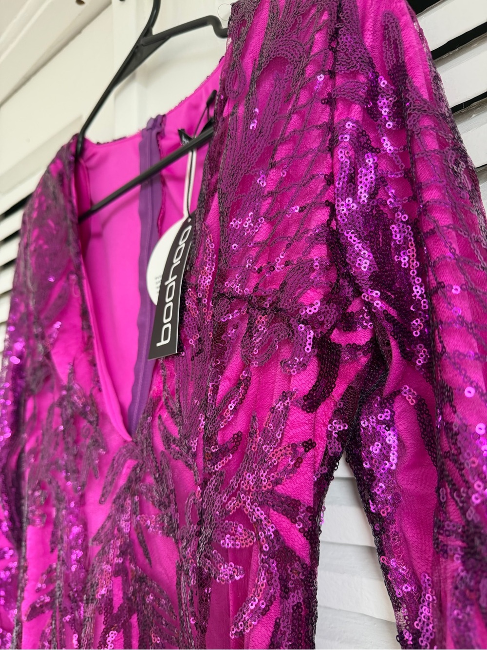 Boohoo Hot Pink Sequin Mini Dress - Picture 5 of 9